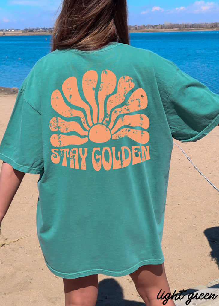 *Stay Golden BACK Print Tee *4 Colors (S-3X)