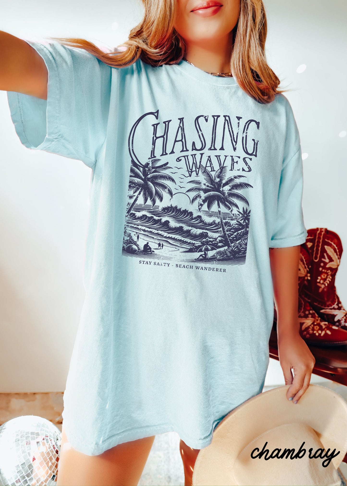 *Chasing Waves Tee *4 Colors (S-3X)