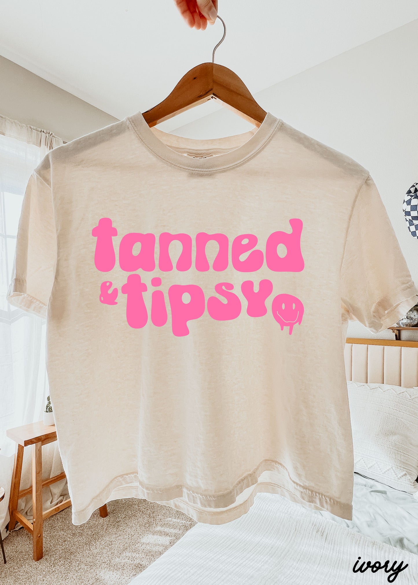 Tanned & Tipsy CROP Tee *3 Colors (S-2X)