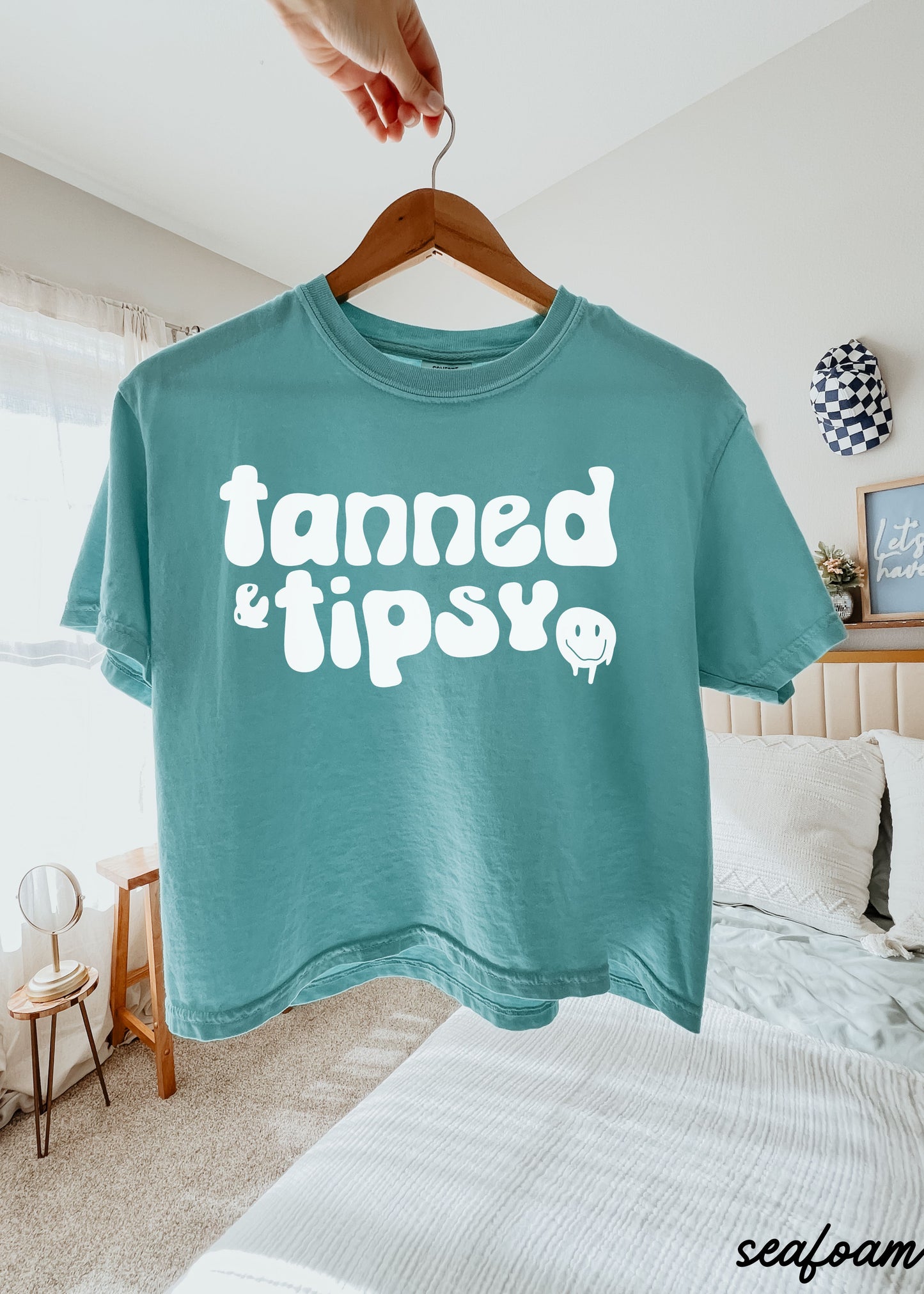 Tanned & Tipsy CROP Tee *3 Colors (S-2X)