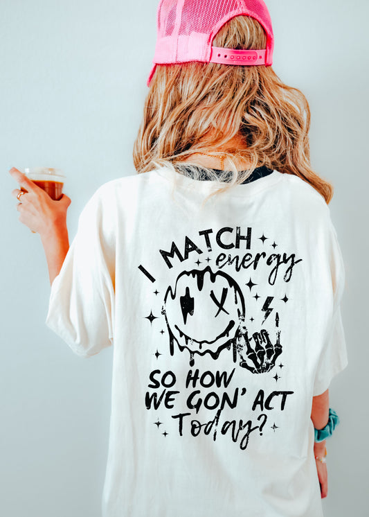 * BACK PRINT I Match Energy Tee *11 Colors (S-3X)