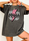 *Mama Pink Bolt Checkered Tee *6 Colors (S-3X)