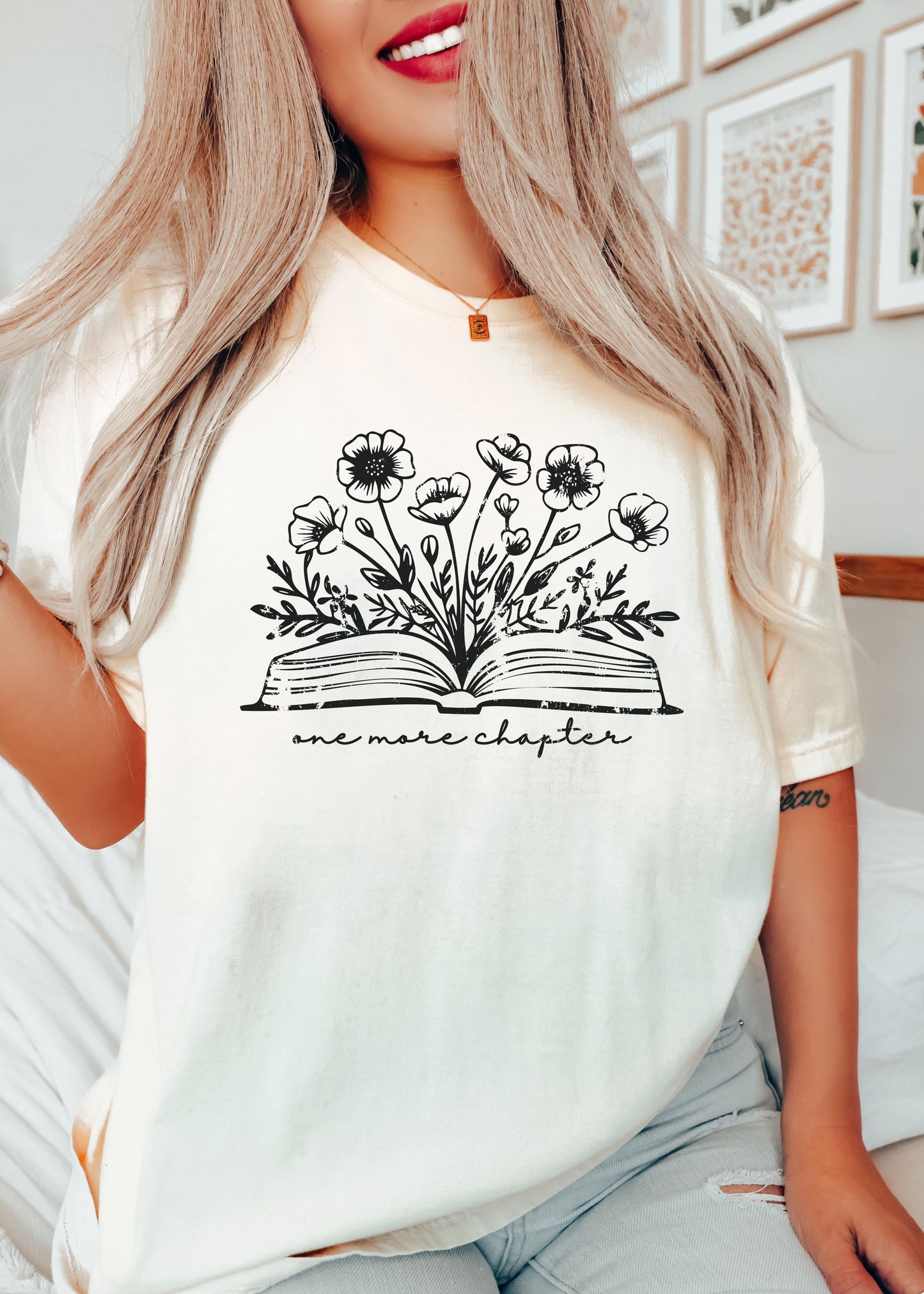 One More Chapter Floral Book Tee *10 Colors (S-3X)