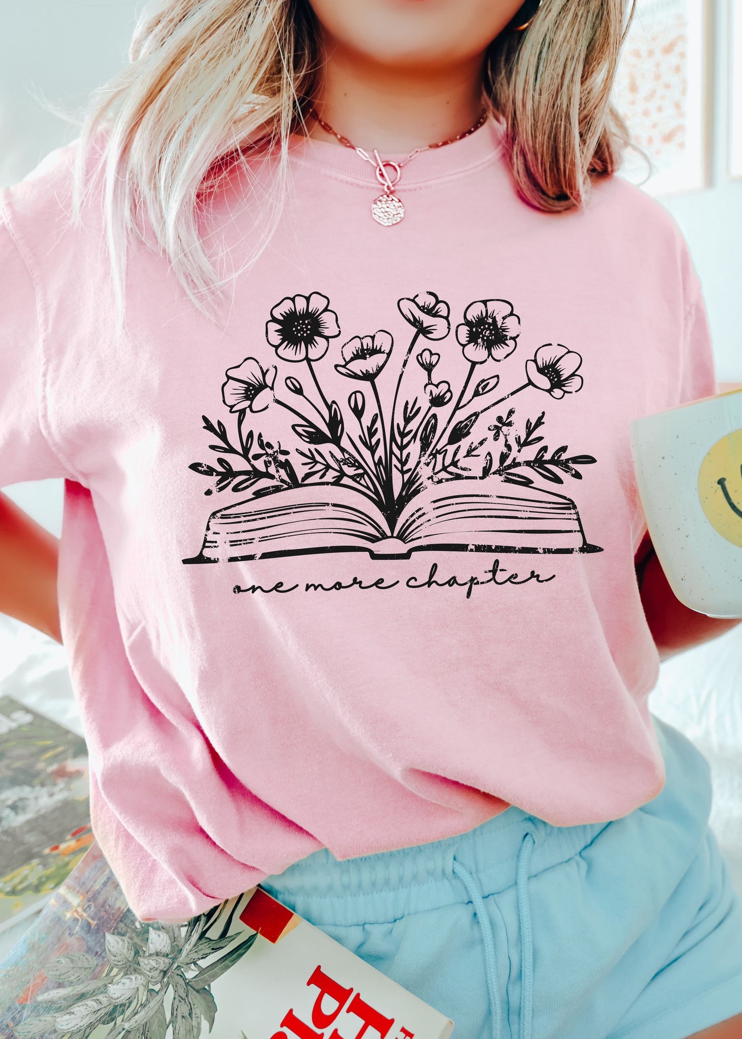 One More Chapter Floral Book Tee *10 Colors (S-3X)