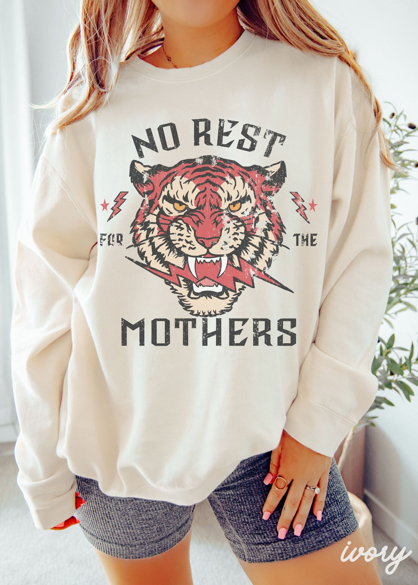 *No Rest for the Mothers Sweatshirt *7 Colors Comfort Colors (S-3X)