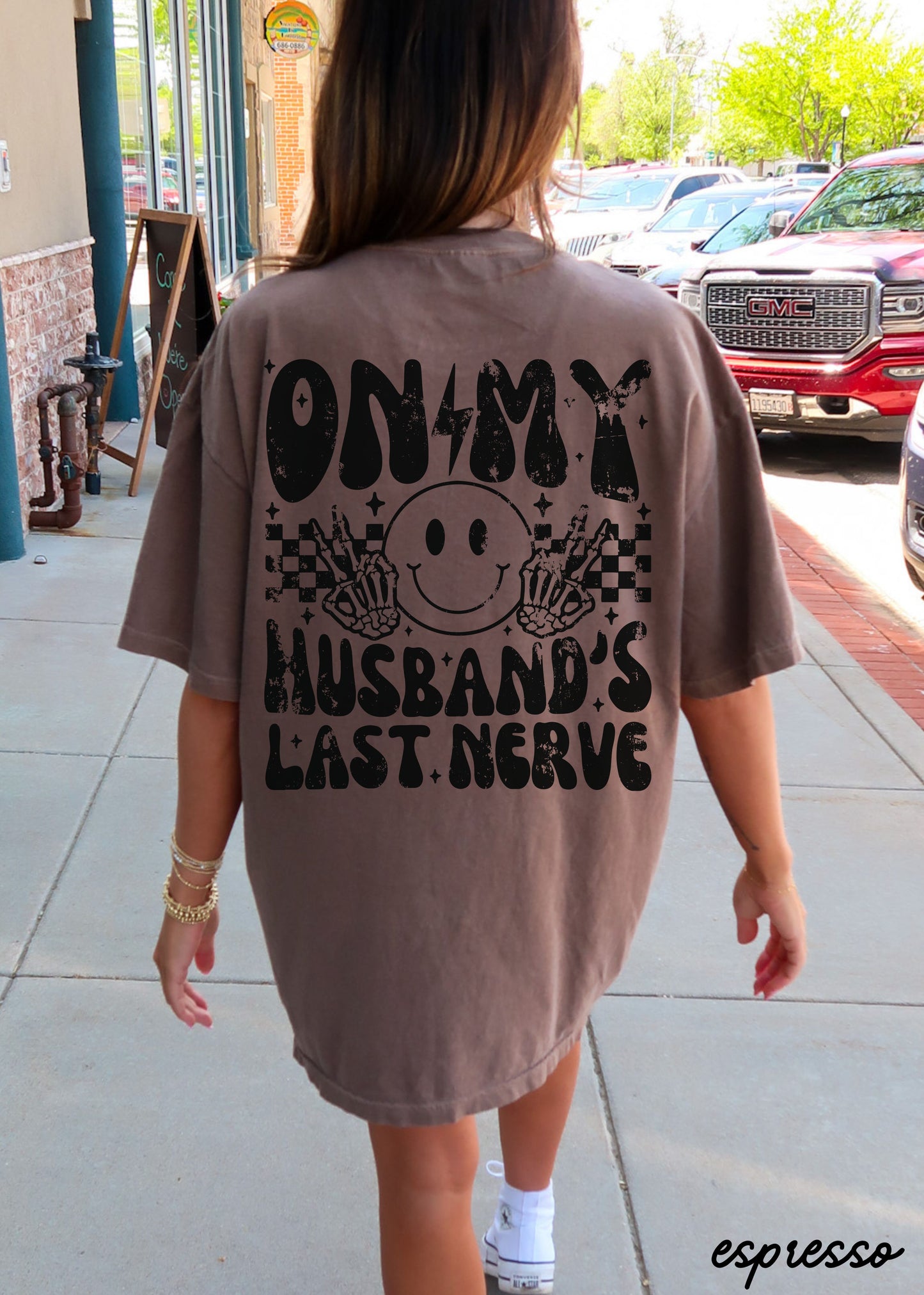 *Husbands Last Nerve BACK PRINT Tee *8 Colors (S-3X)