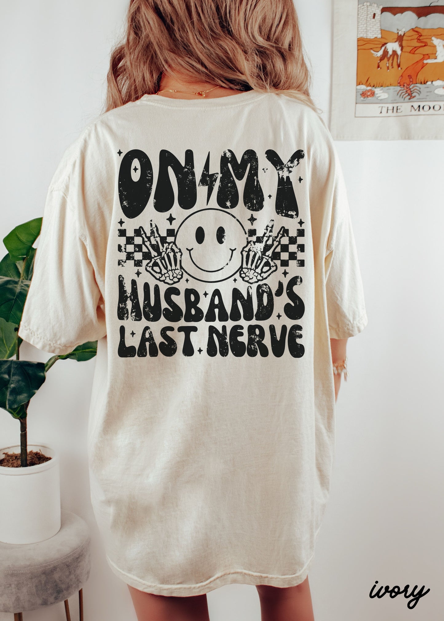 *Husbands Last Nerve BACK PRINT Tee *8 Colors (S-3X)