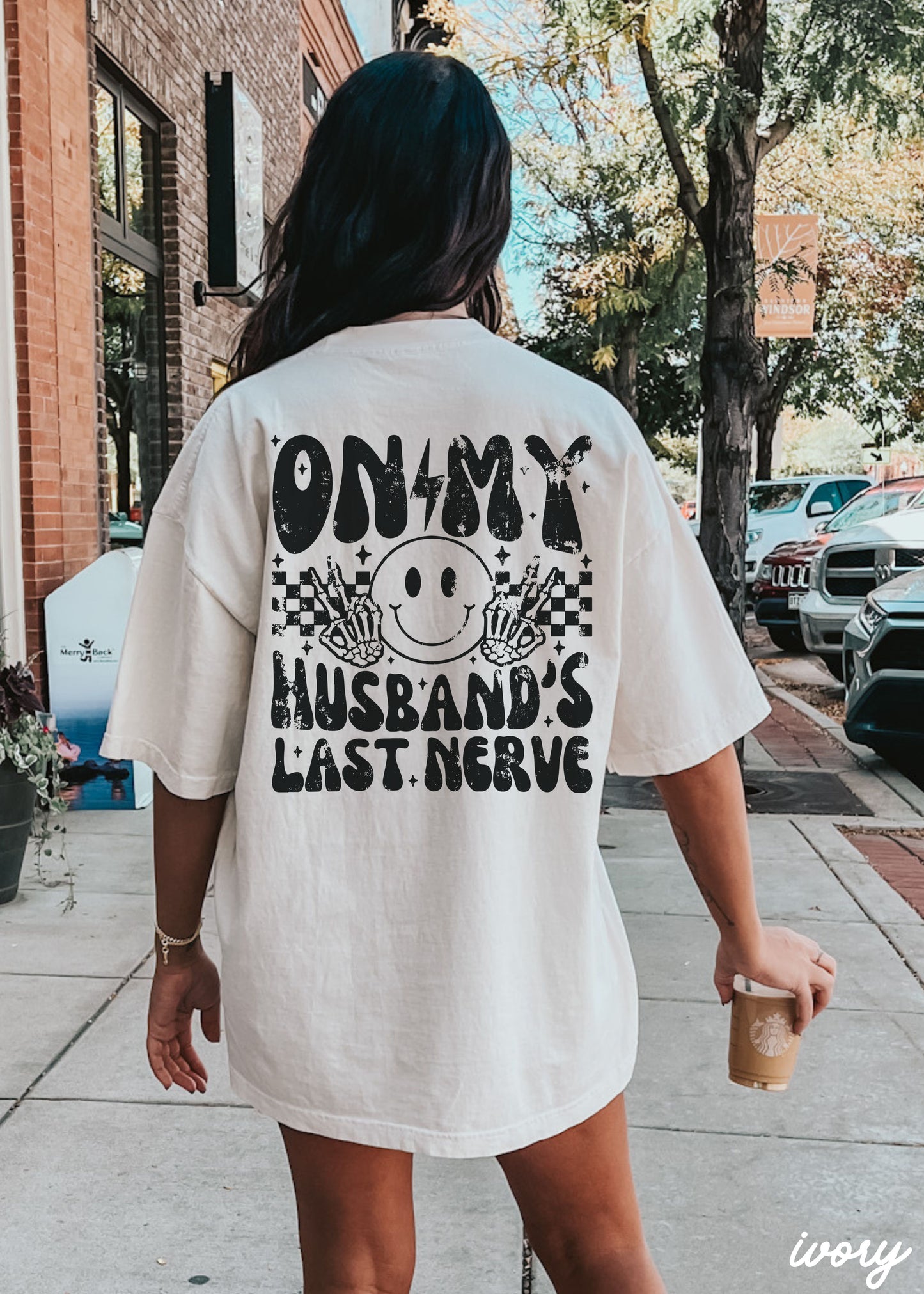 *Husbands Last Nerve BACK PRINT Tee *8 Colors (S-3X)