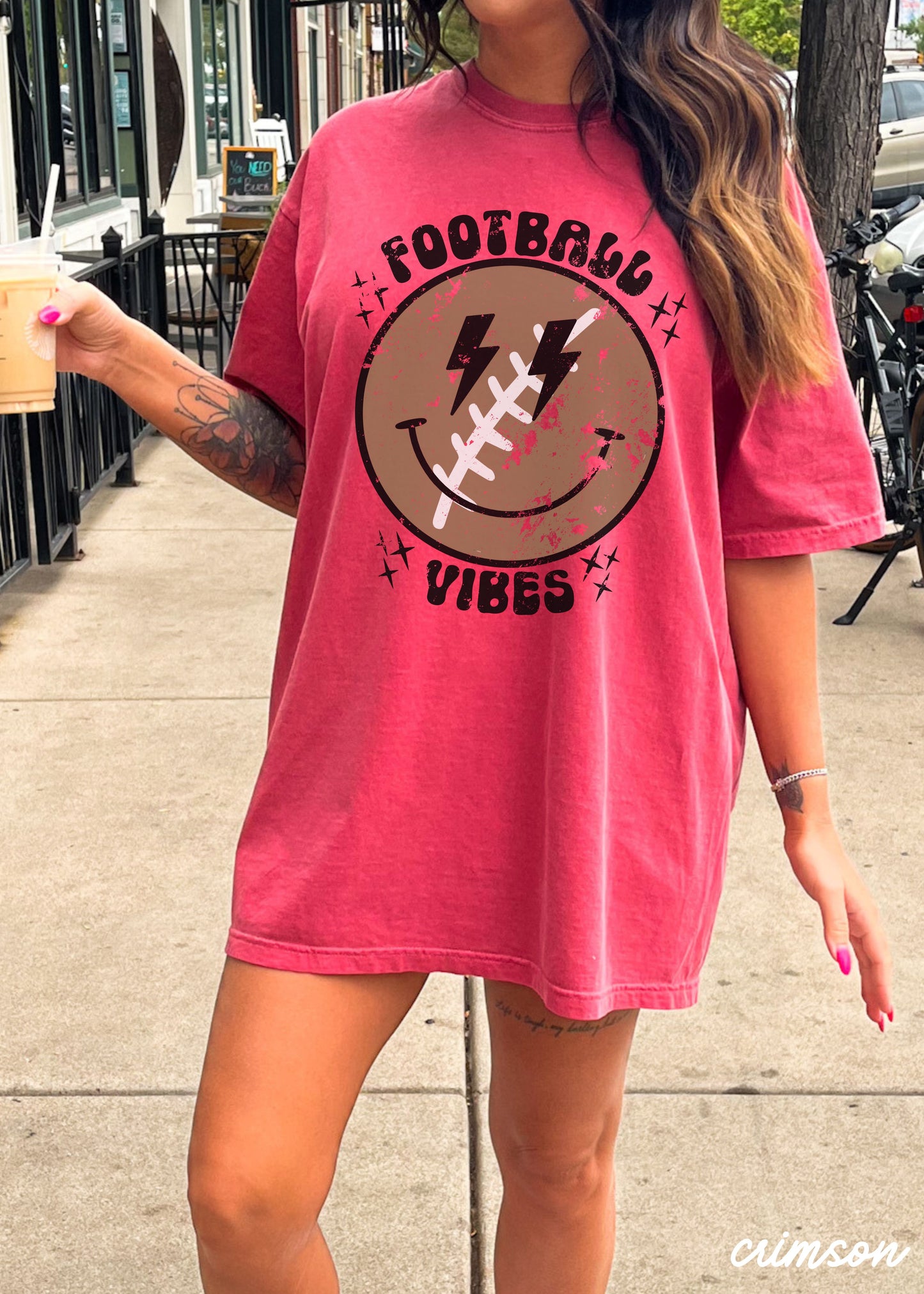 *YOUTH Football Vibes Happy Tee *10 Colors (S-3X)