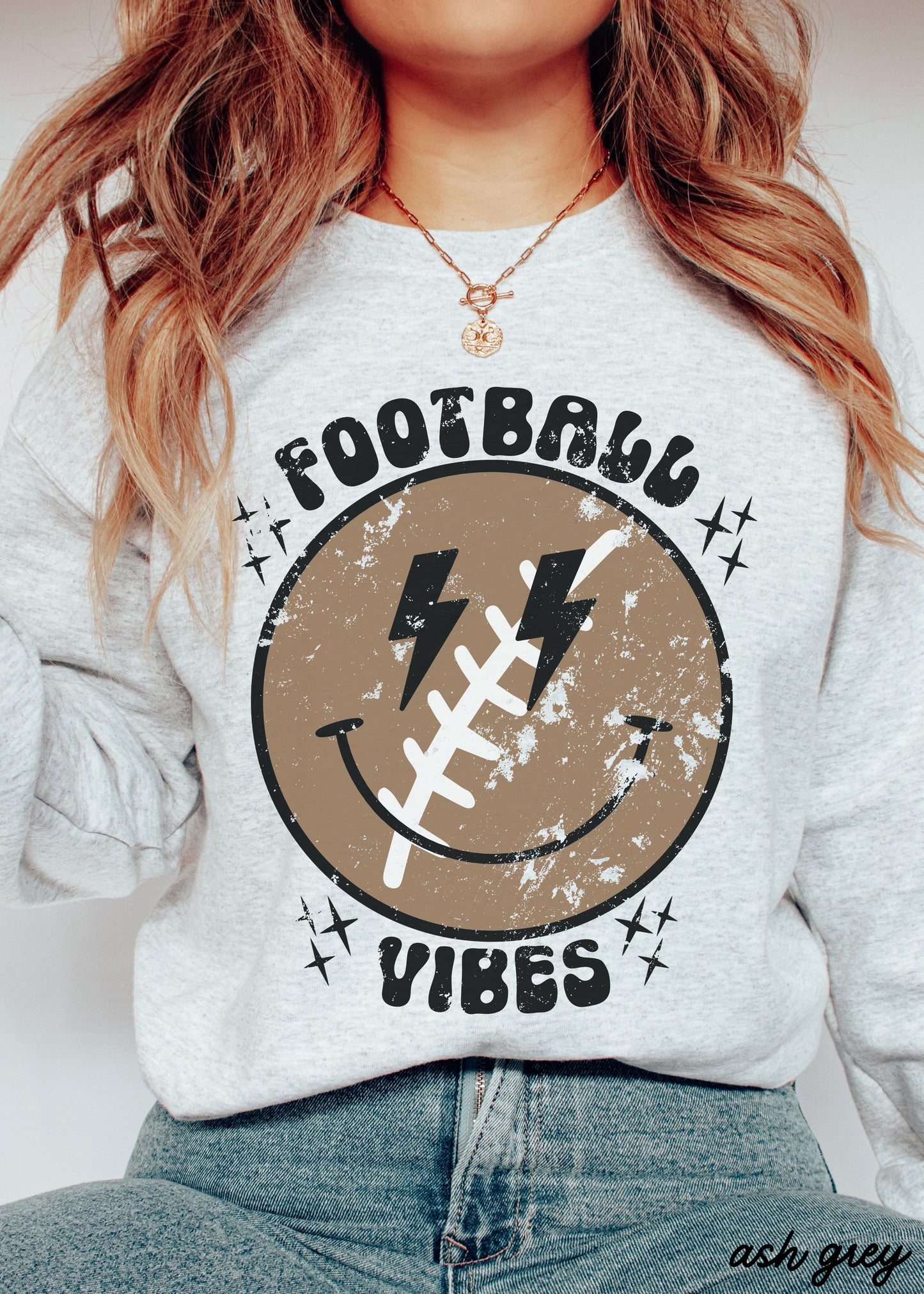 *Football Vibes Happy Sweatshirt *5 Colors (S-3X)