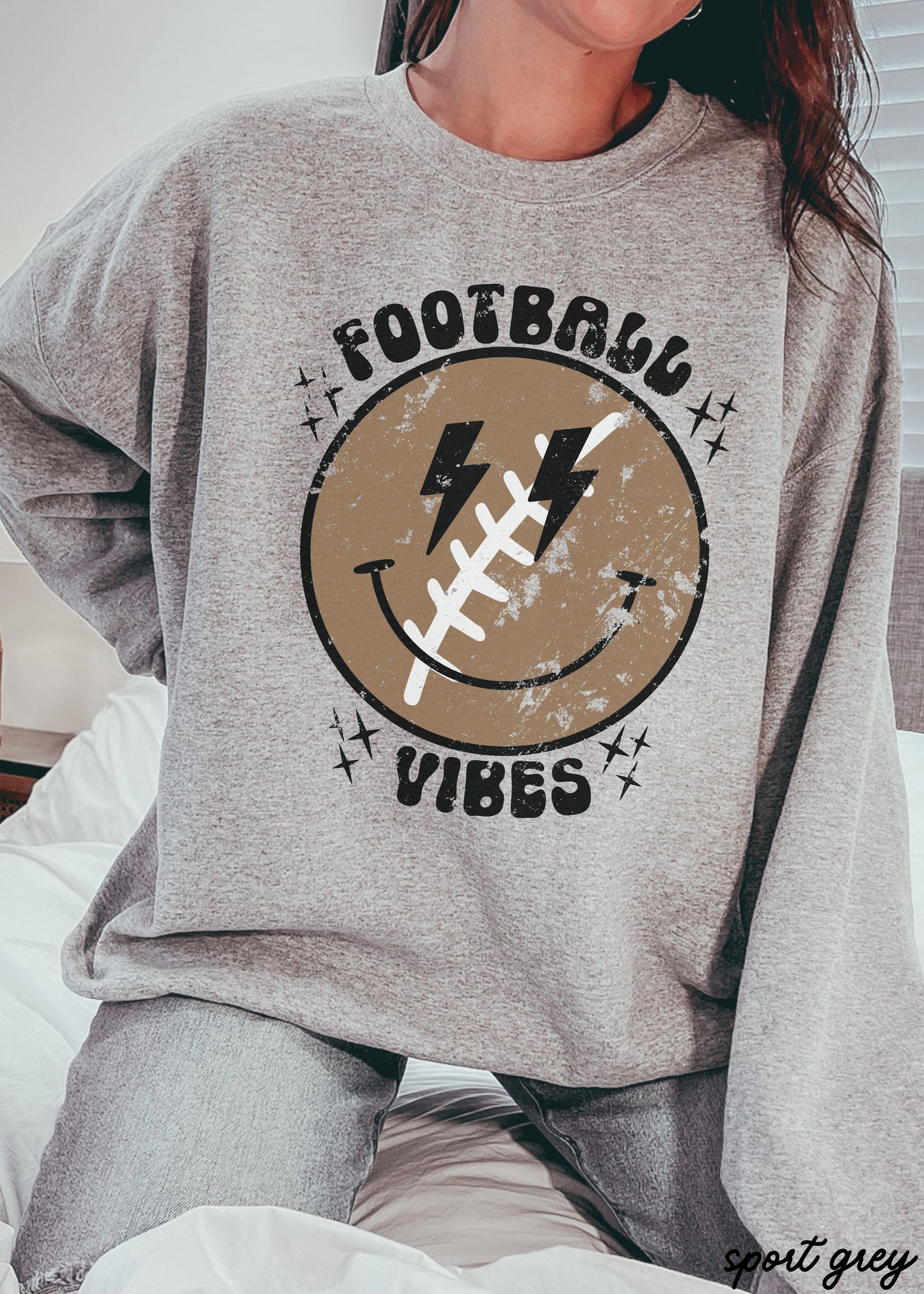 *Football Vibes Happy Sweatshirt *5 Colors (S-3X)