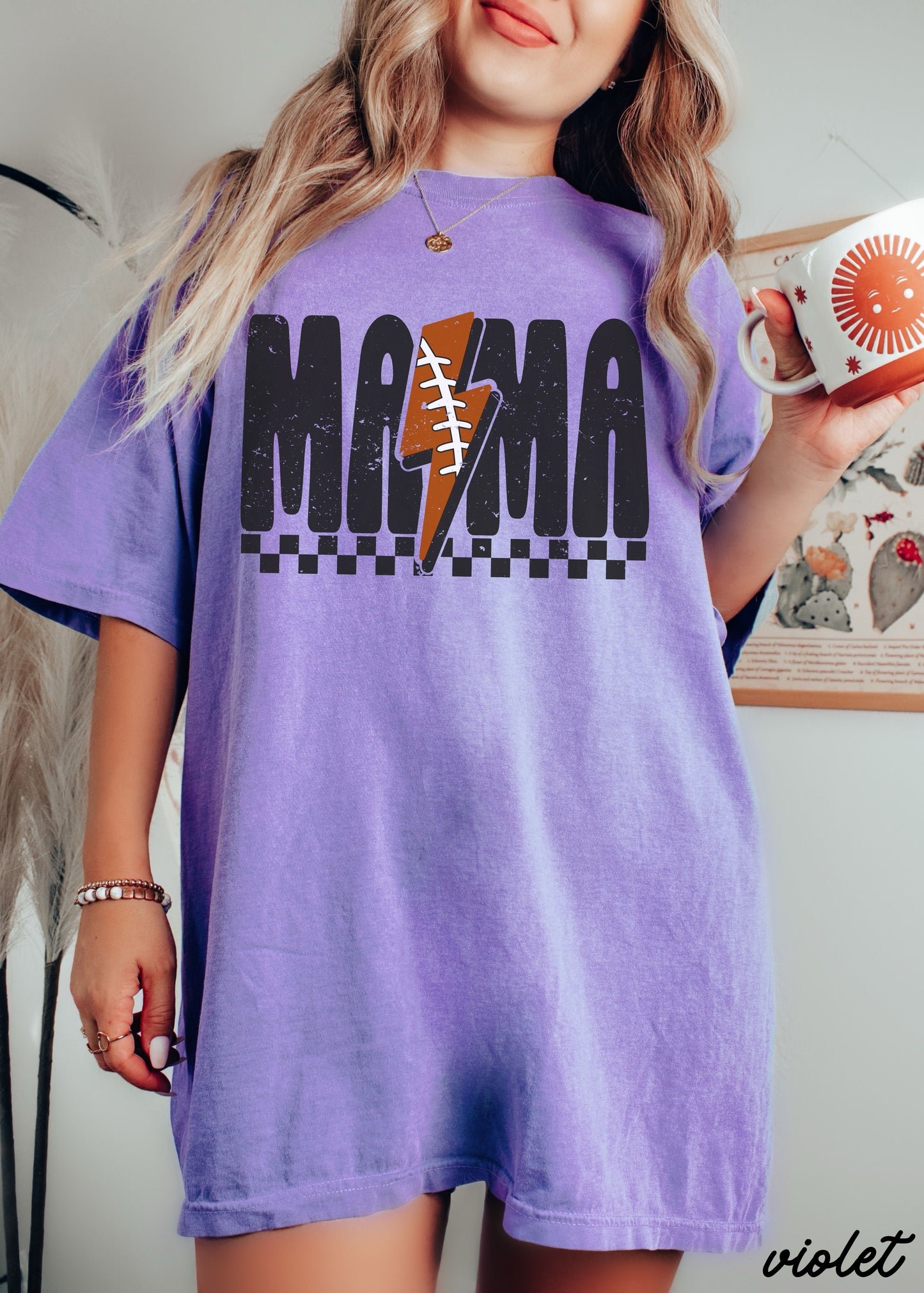 *Mama Football Lightning Bolt Tee *12 Colors (S-3X)