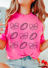 PRE-ORDER: Football Bow Coquette Rows Tee *12 Colors (S-3X)
