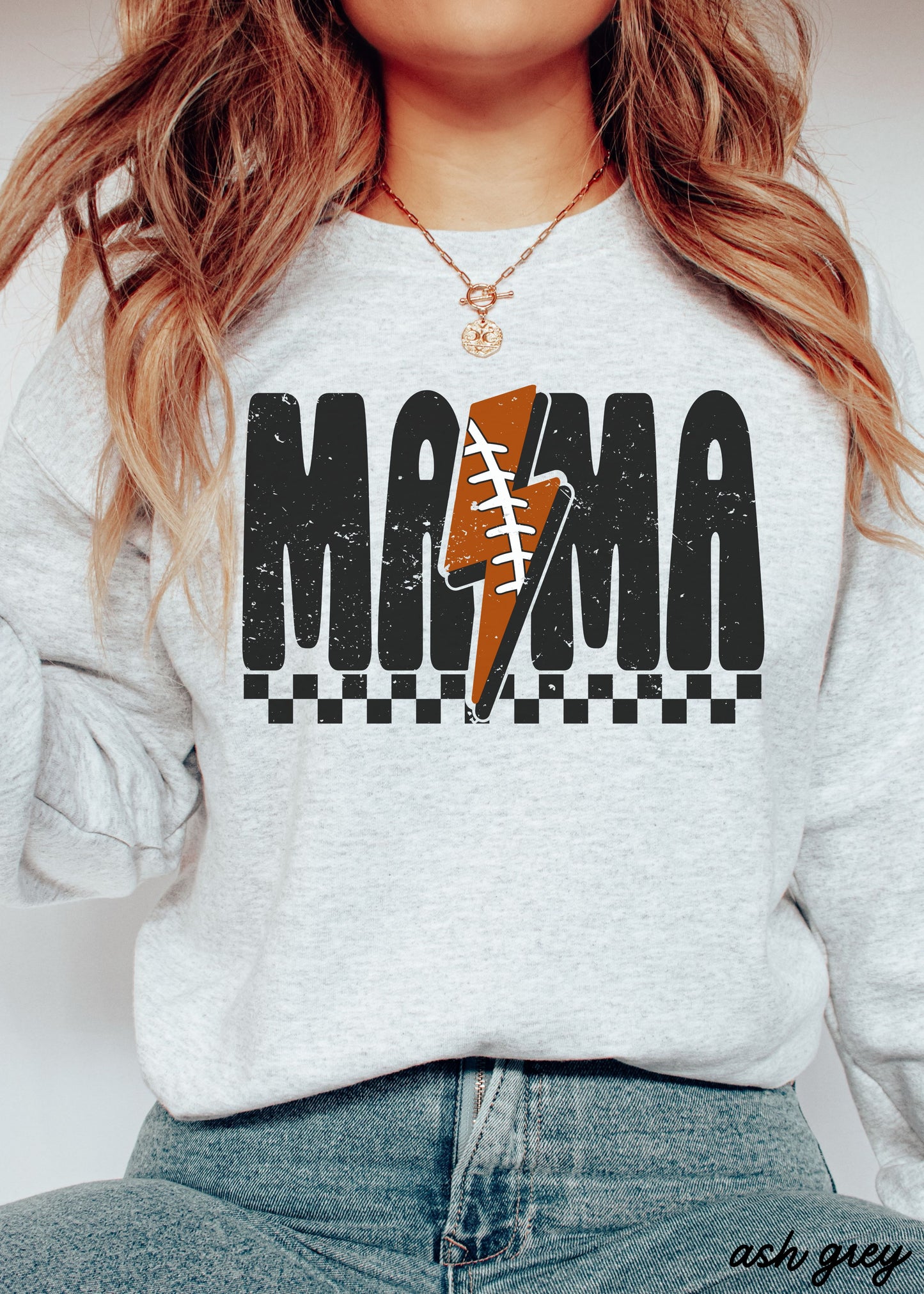 *Mama Football Lightning Bolt Sweatshirt *5 Colors (S-3X)