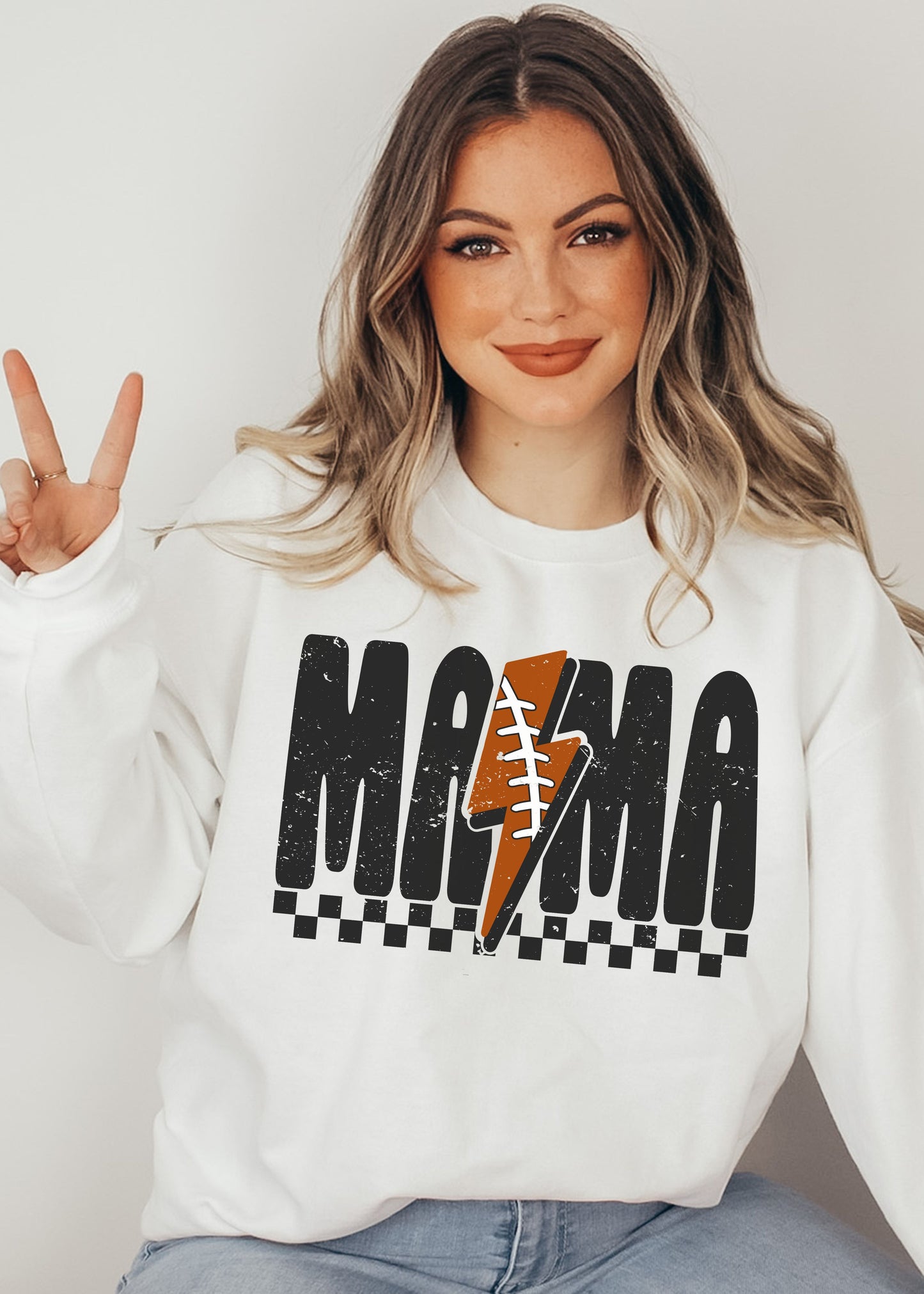 *Mama Football Lightning Bolt Sweatshirt *5 Colors (S-3X)