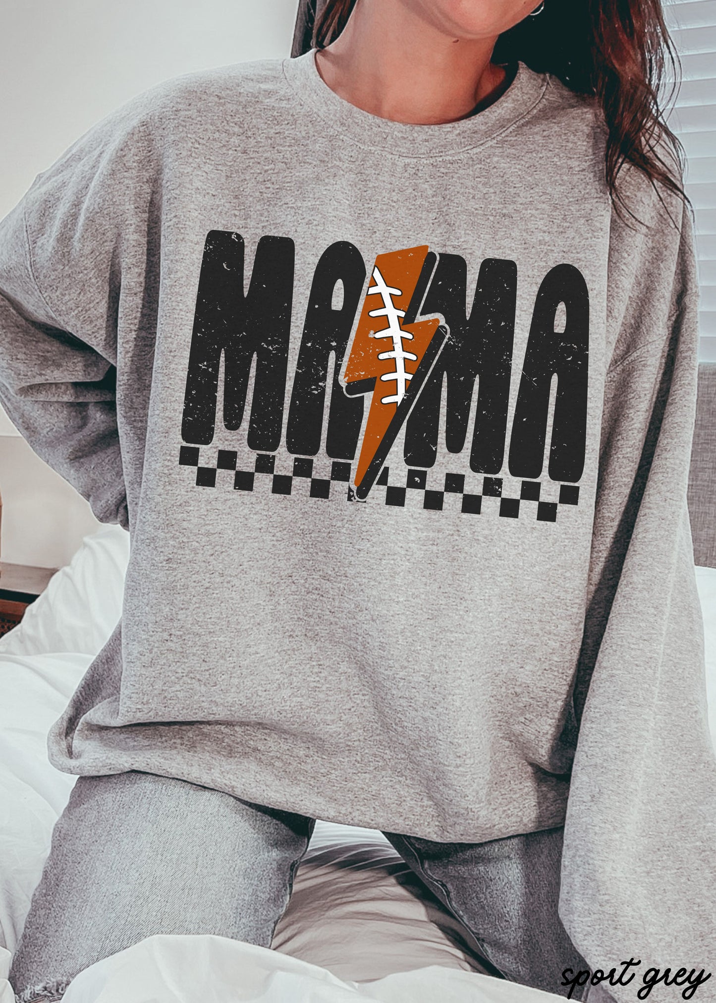 *Mama Football Lightning Bolt Sweatshirt *5 Colors (S-3X)