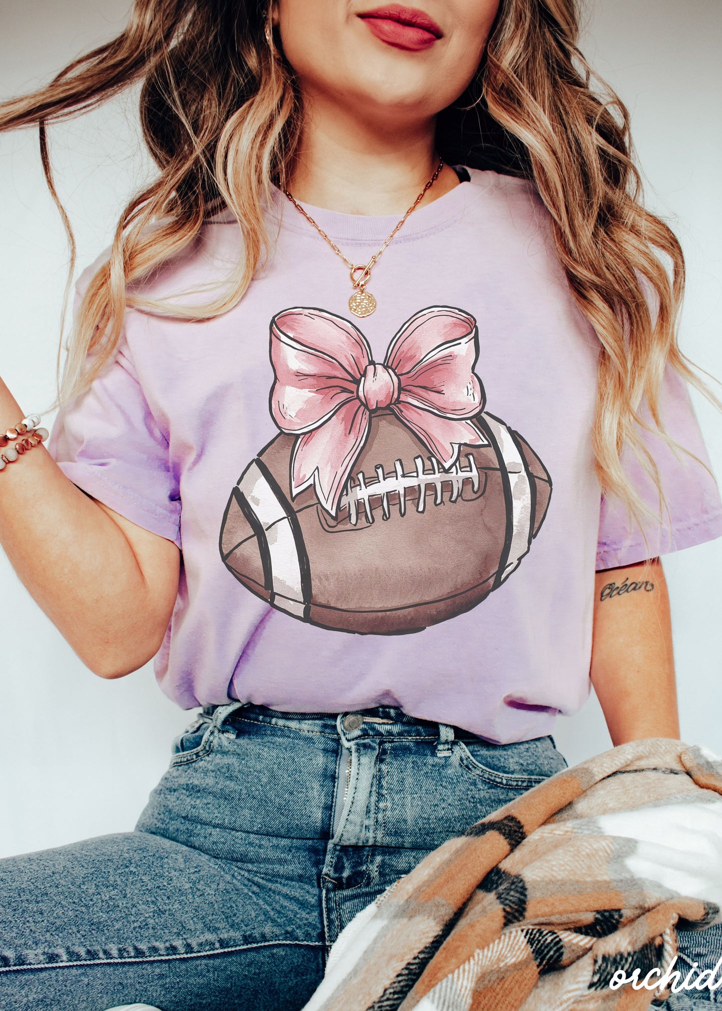 *Football Pink Coquette Tee *14 Colors (S-3X)