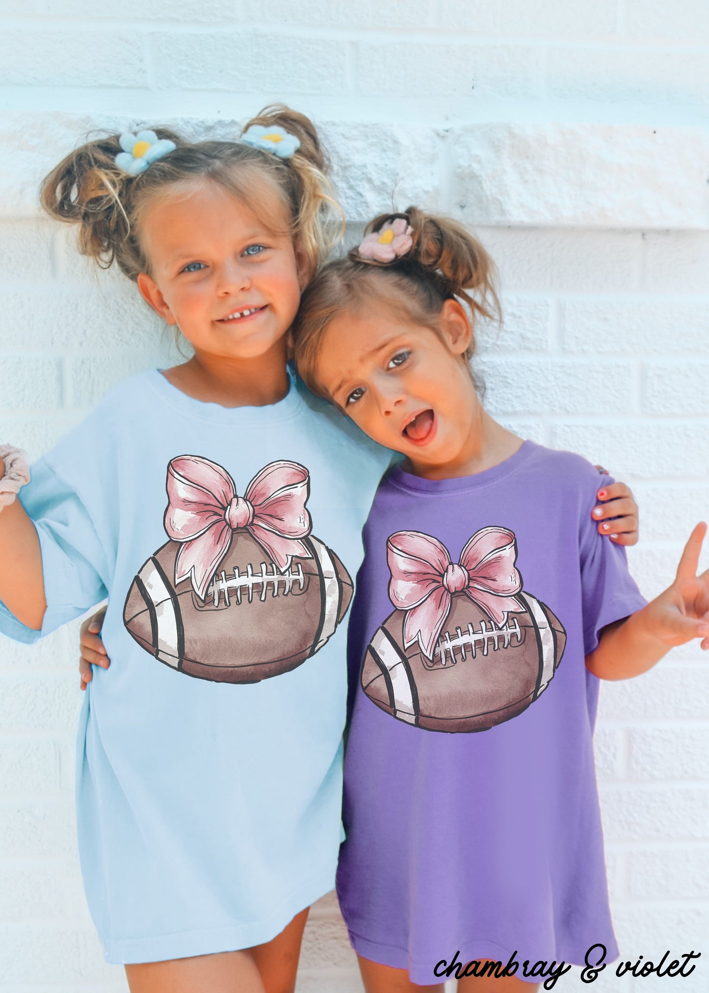 *YOUTH Football Pink Coquette Tee *10 Colors (S-3X)