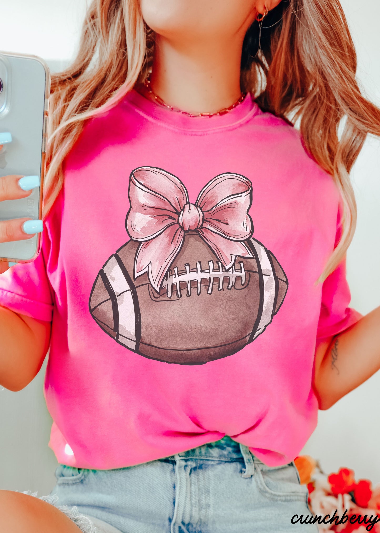 *Football Pink Coquette Tee *14 Colors (S-3X)