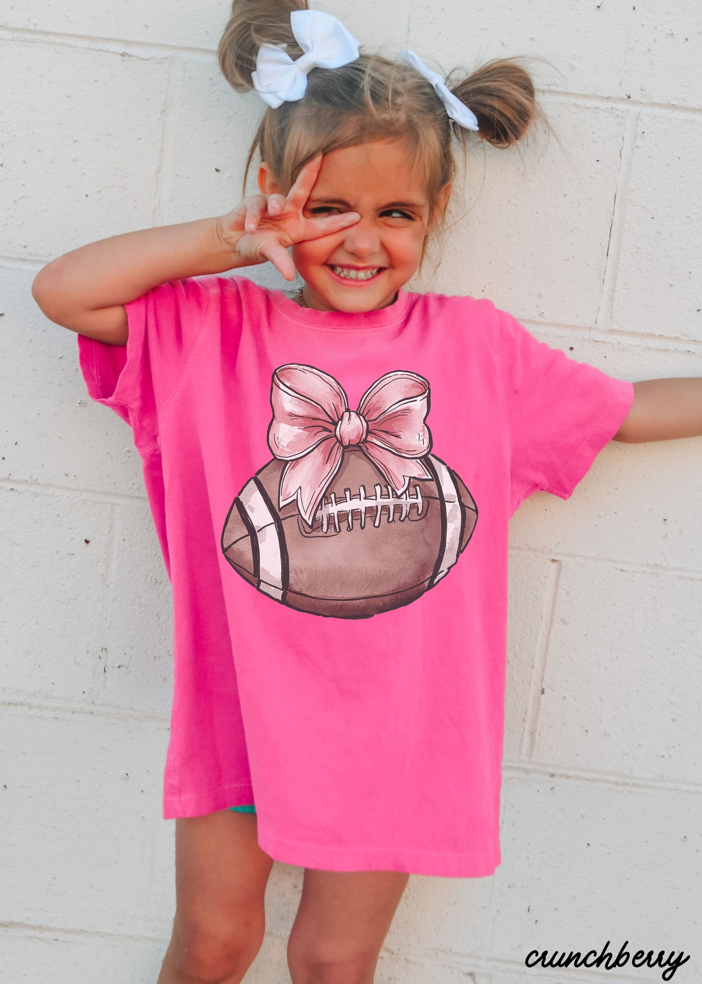 *YOUTH Football Pink Coquette Tee *10 Colors (S-3X)