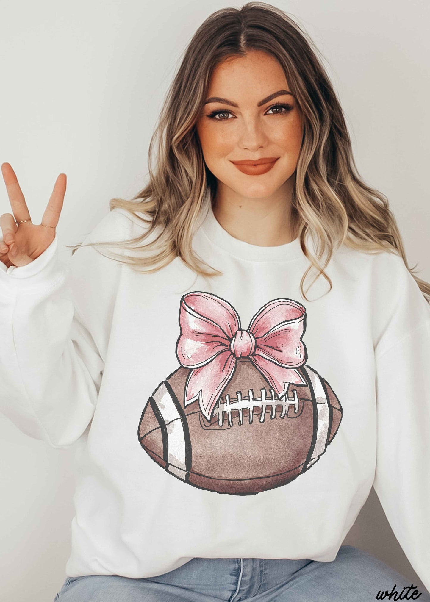 *Football Pink Coquette Sweatshirt *5 Colors (S-3X)
