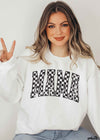 PRE-ORDER: Mama Outline Checkered Sweatshirt *7 Colors (S-3X)