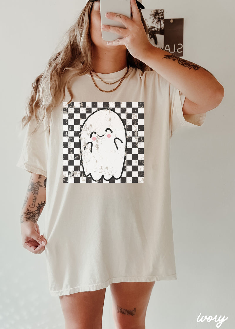 PRE-ORDER: Checkered Ghost Tee *10 Colors (S-3X)