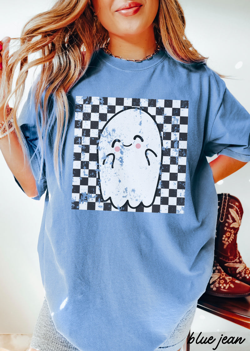 PRE-ORDER: Checkered Ghost Tee *10 Colors (S-3X)