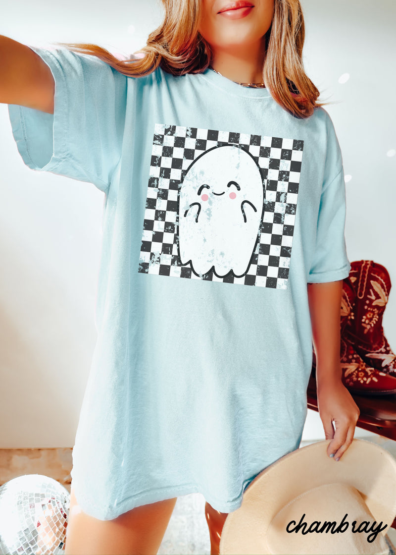 PRE-ORDER: Checkered Ghost Tee *10 Colors (S-3X)