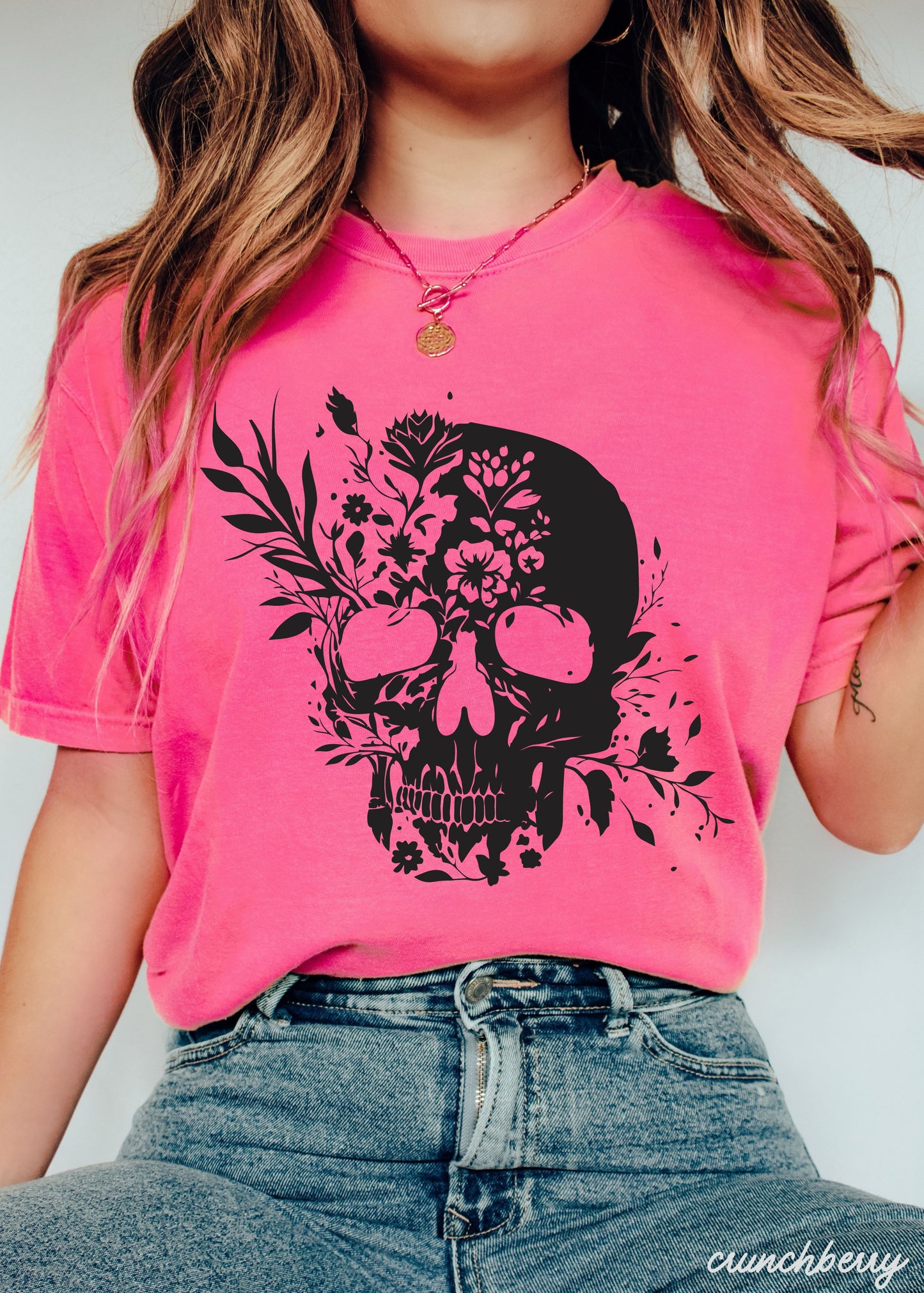 Floral Skull Tee *8 Colors (S-3X)
