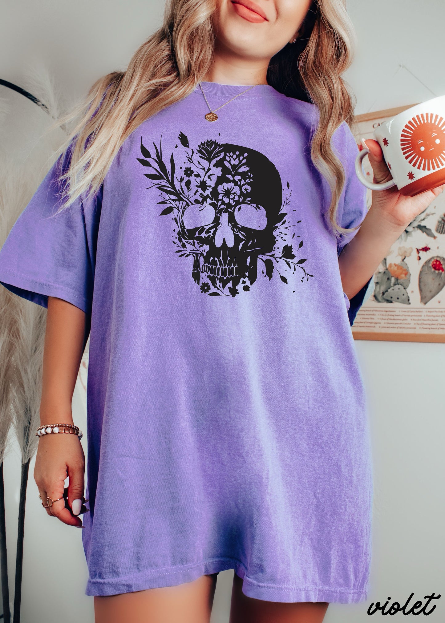 Floral Skull Tee *8 Colors (S-3X)