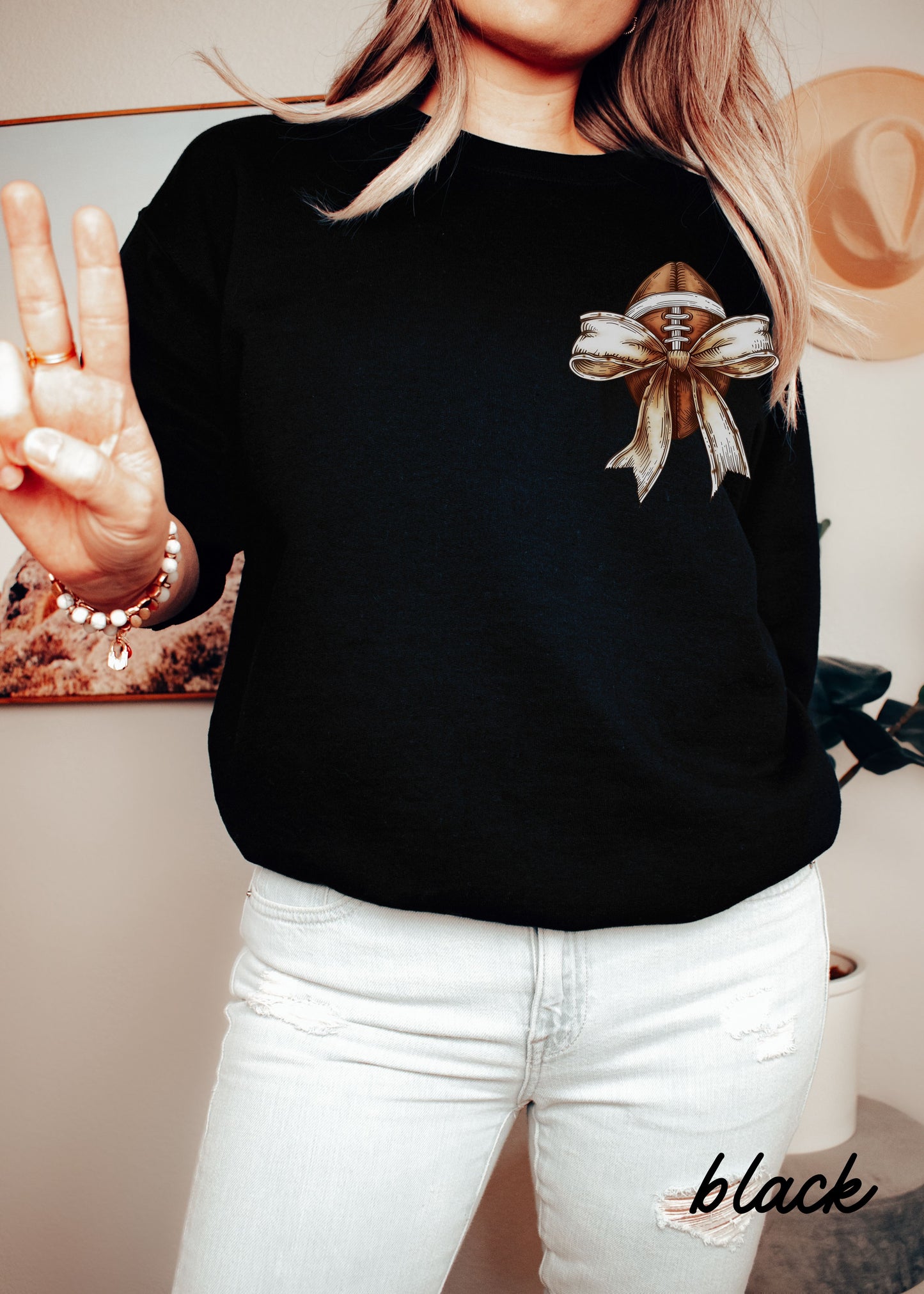 *Mama Mama Football Coquette Sweatshirt *Black (S-3X)