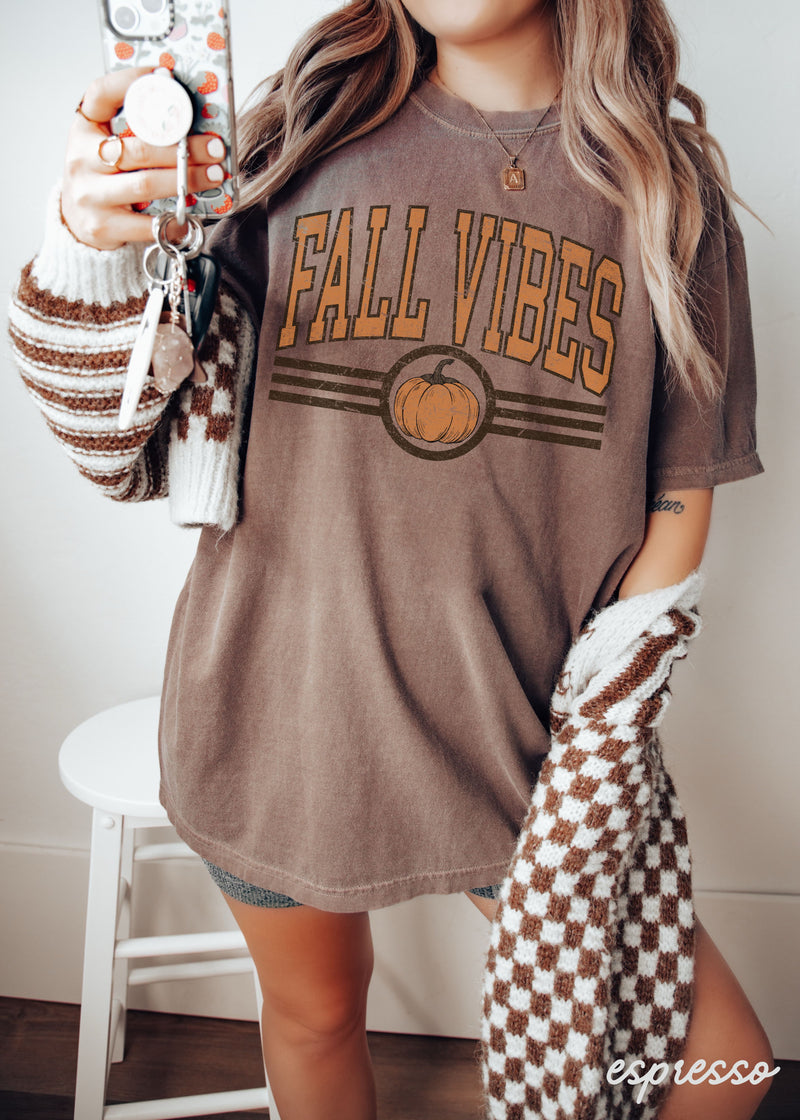 *Fall Vibes Pumpkin University Tee *6 Colors