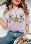 *Checkered Star Mom Tee *7 Colors (S-3X)