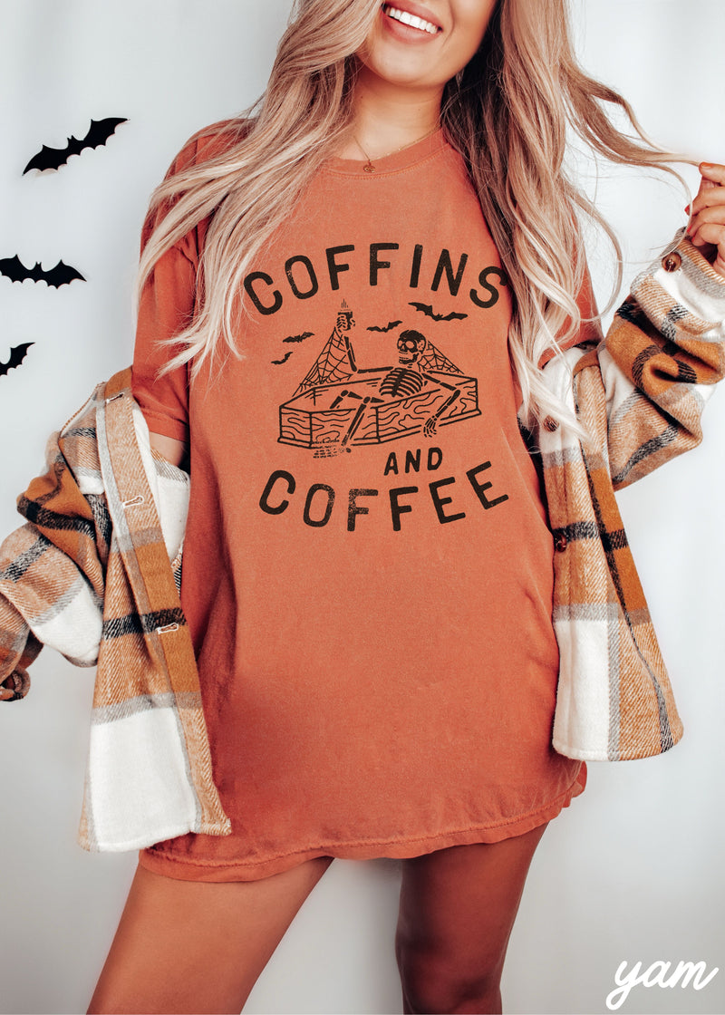 PRE-ORDER: Coffins and Coffee Tee *9 Colors (S-3X)