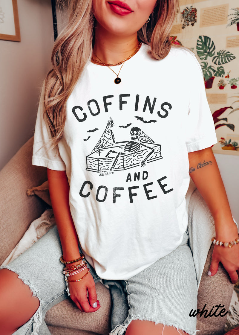 PRE-ORDER: Coffins and Coffee Tee *9 Colors (S-3X)