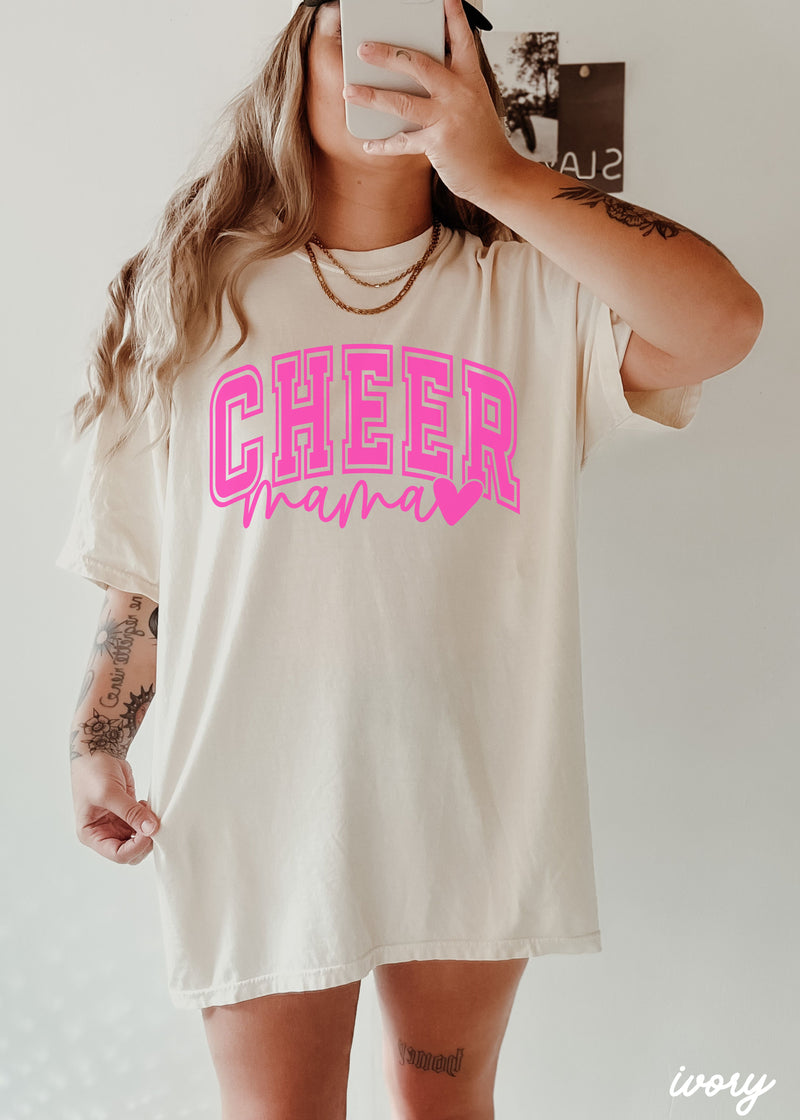 Pre-Order: Cheer Mom Heart Tee *15 Colors (S-3X)