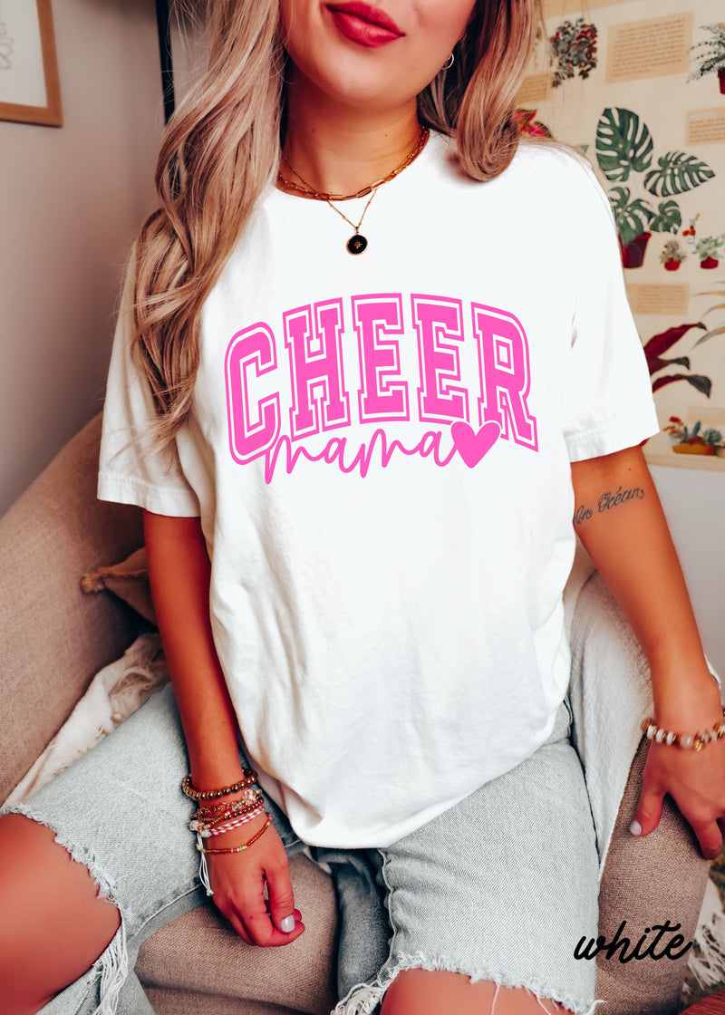 Pre-Order: Cheer Mom Heart Tee *15 Colors (S-3X)