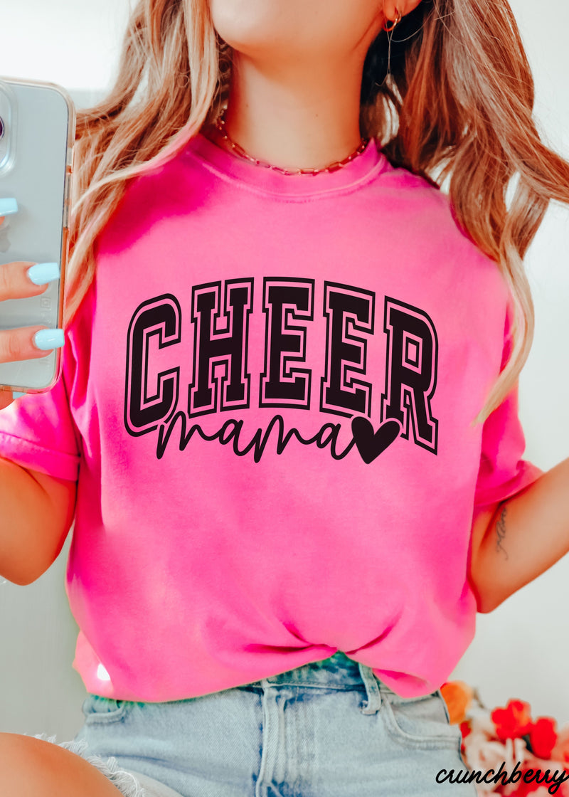 Pre-Order: Cheer Mom Heart Tee *15 Colors (S-3X)