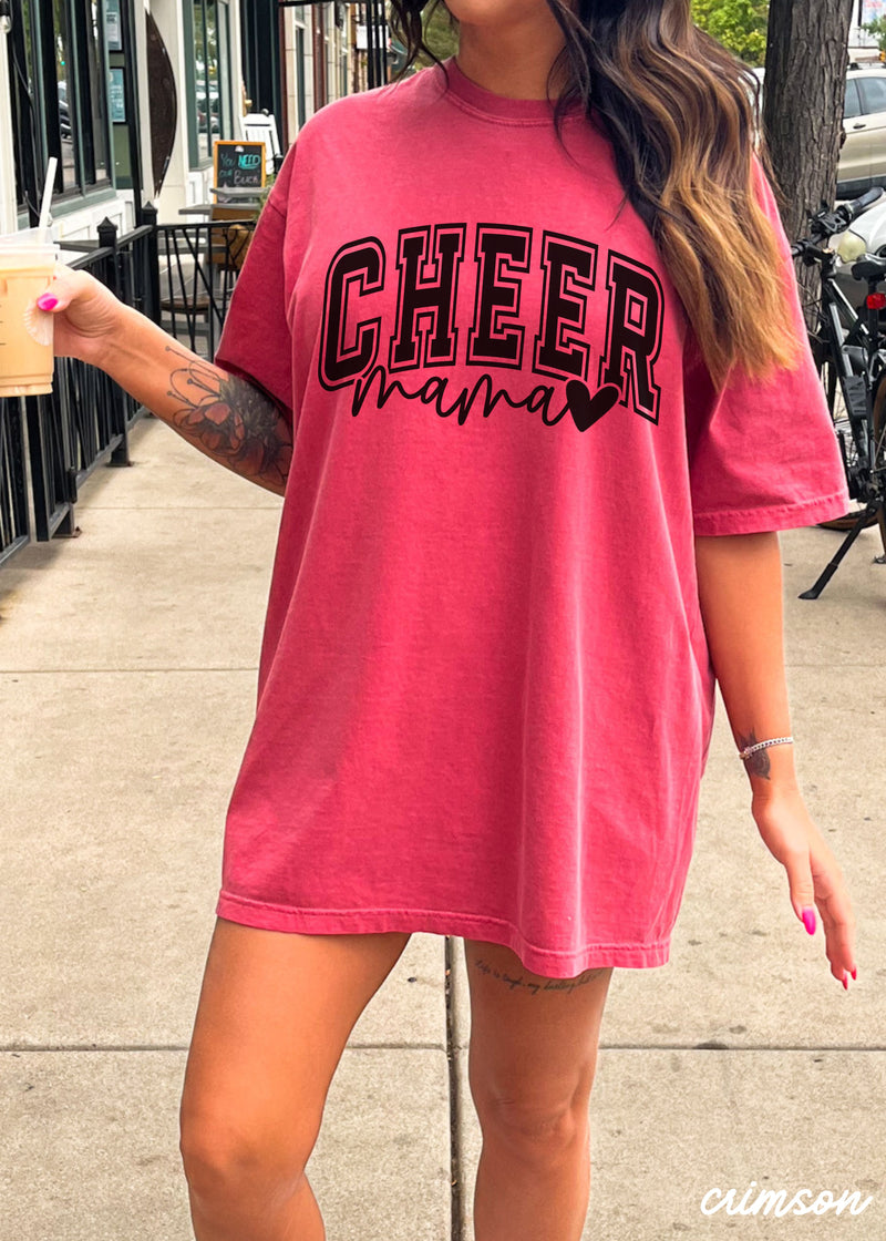 Pre-Order: Cheer Mom Heart Tee *15 Colors (S-3X)