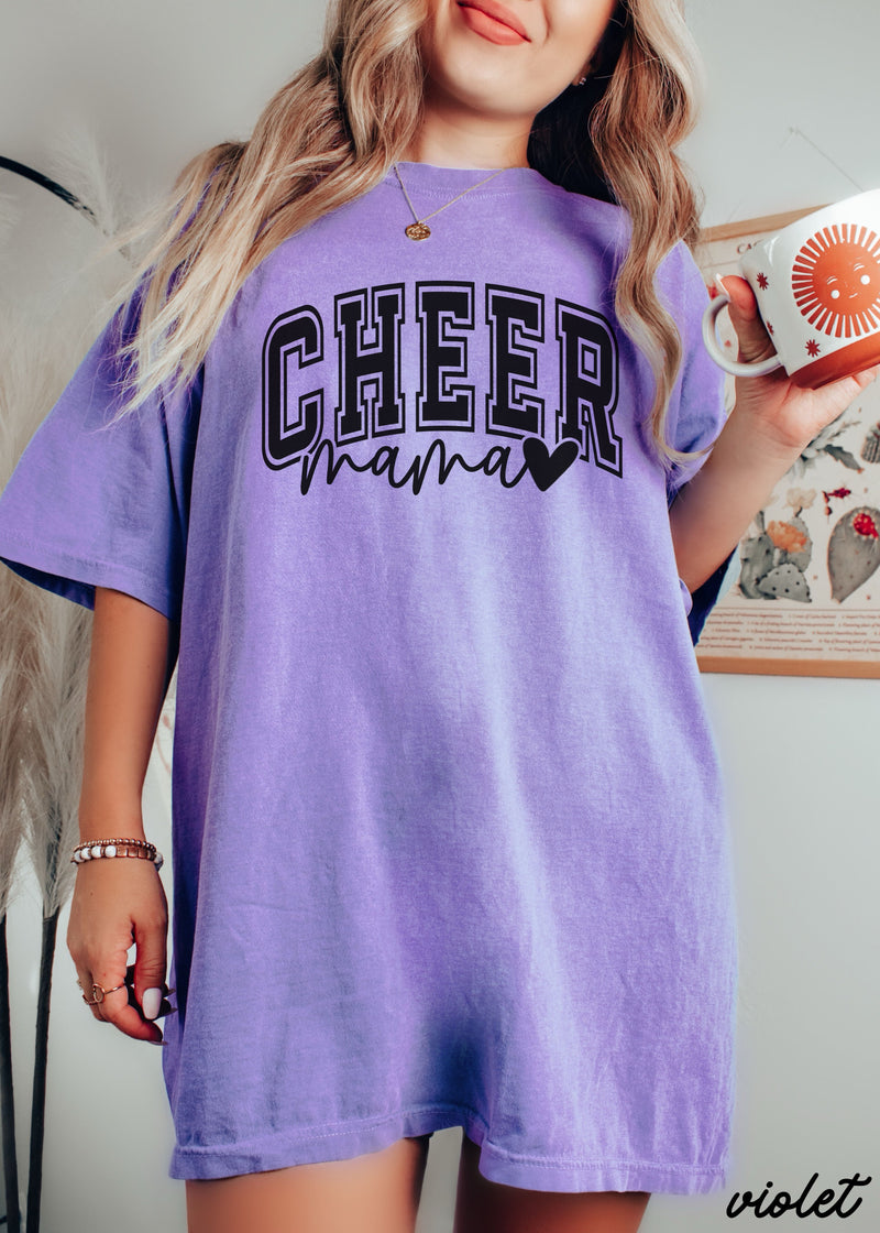 Pre-Order: Cheer Mom Heart Tee *15 Colors (S-3X)