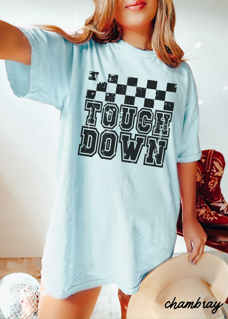 Pre-Order: Touch Down Checkered Tee *13 Colors (S-3X)