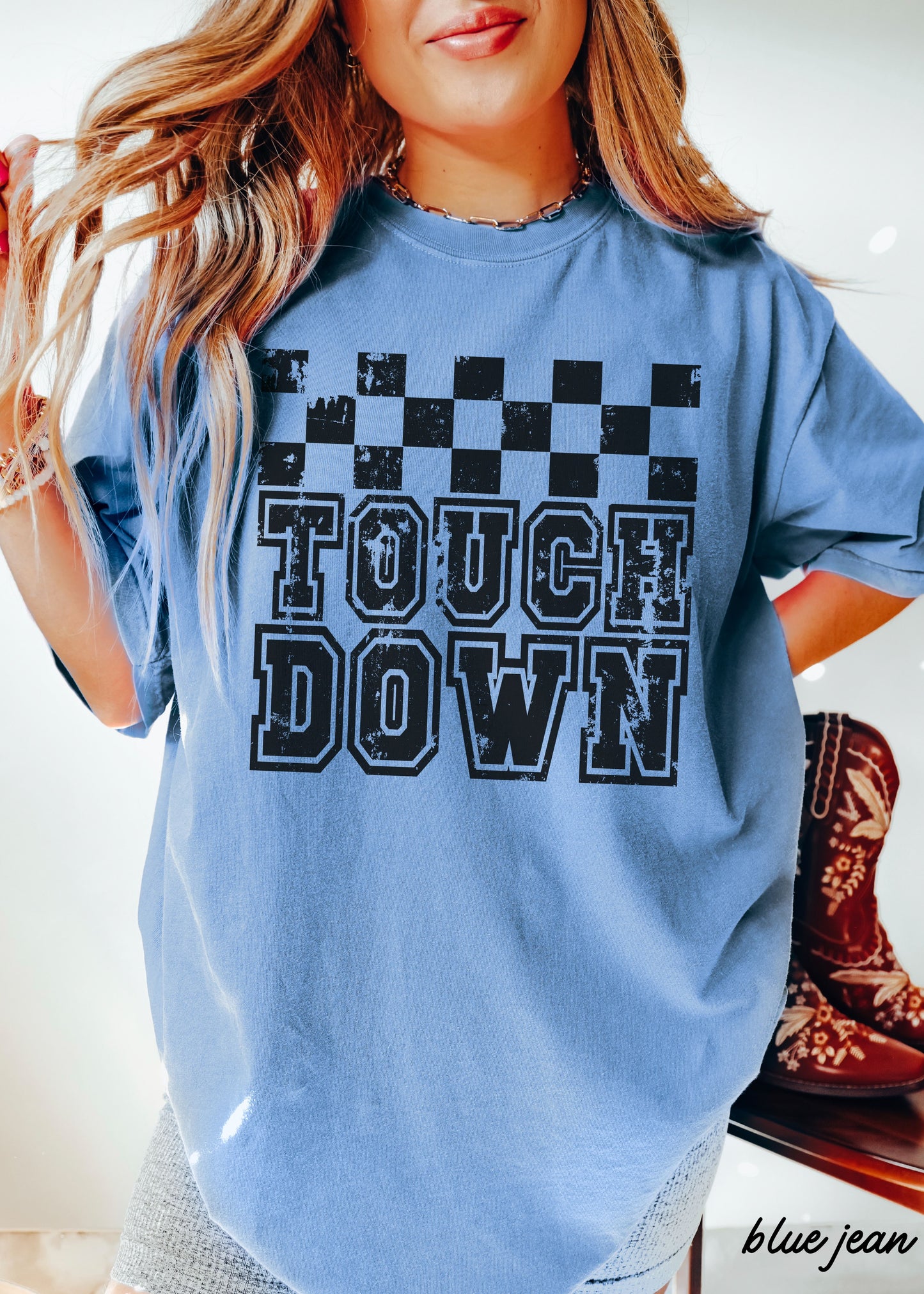 Touch Down Checkered Tee *13 Colors (S-3X)
