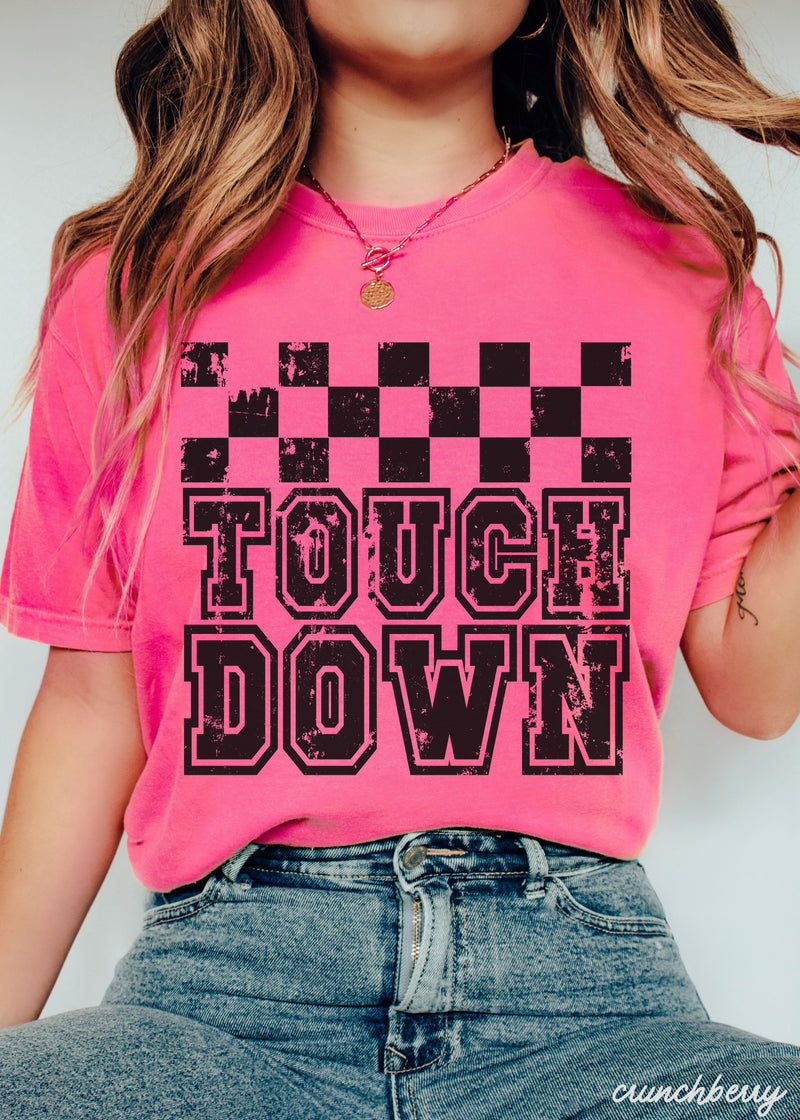 Pre-Order: Touch Down Checkered Tee *13 Colors (S-3X)