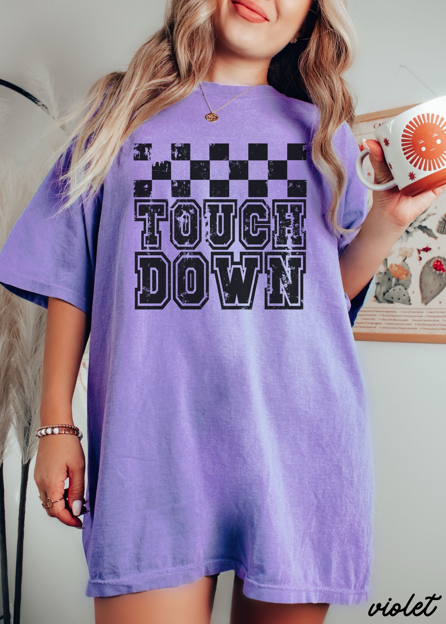 Touch Down Checkered Tee *13 Colors (S-3X)