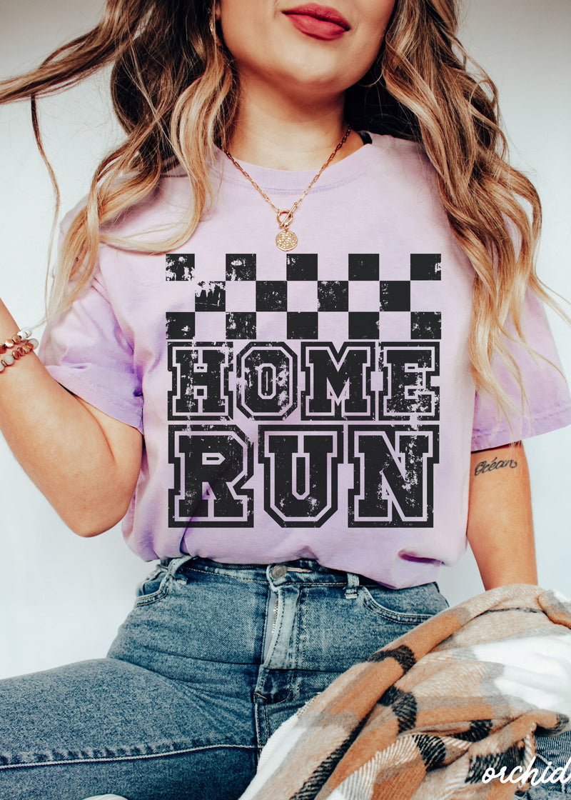 Pre-Order: Home Run Checkered Tee *13 Colors (S-3X)