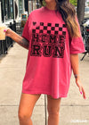 Pre-Order: Home Run Checkered Tee *13 Colors (S-3X)