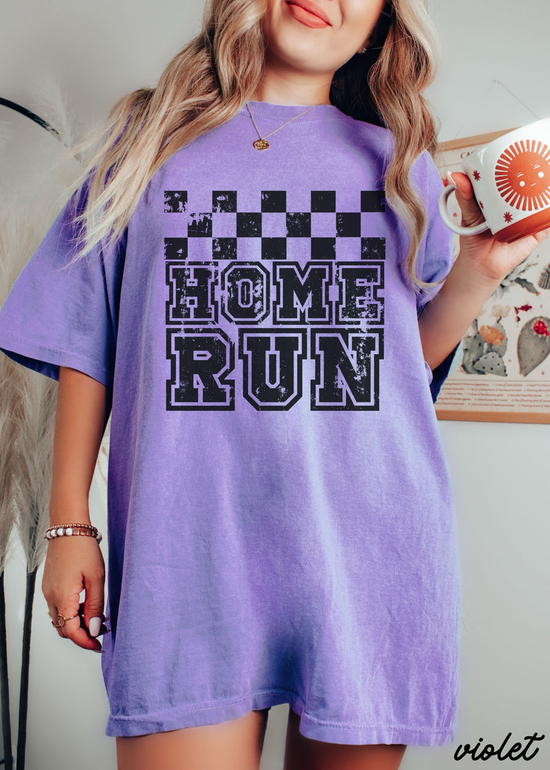 Pre-Order: Home Run Checkered Tee *13 Colors (S-3X)