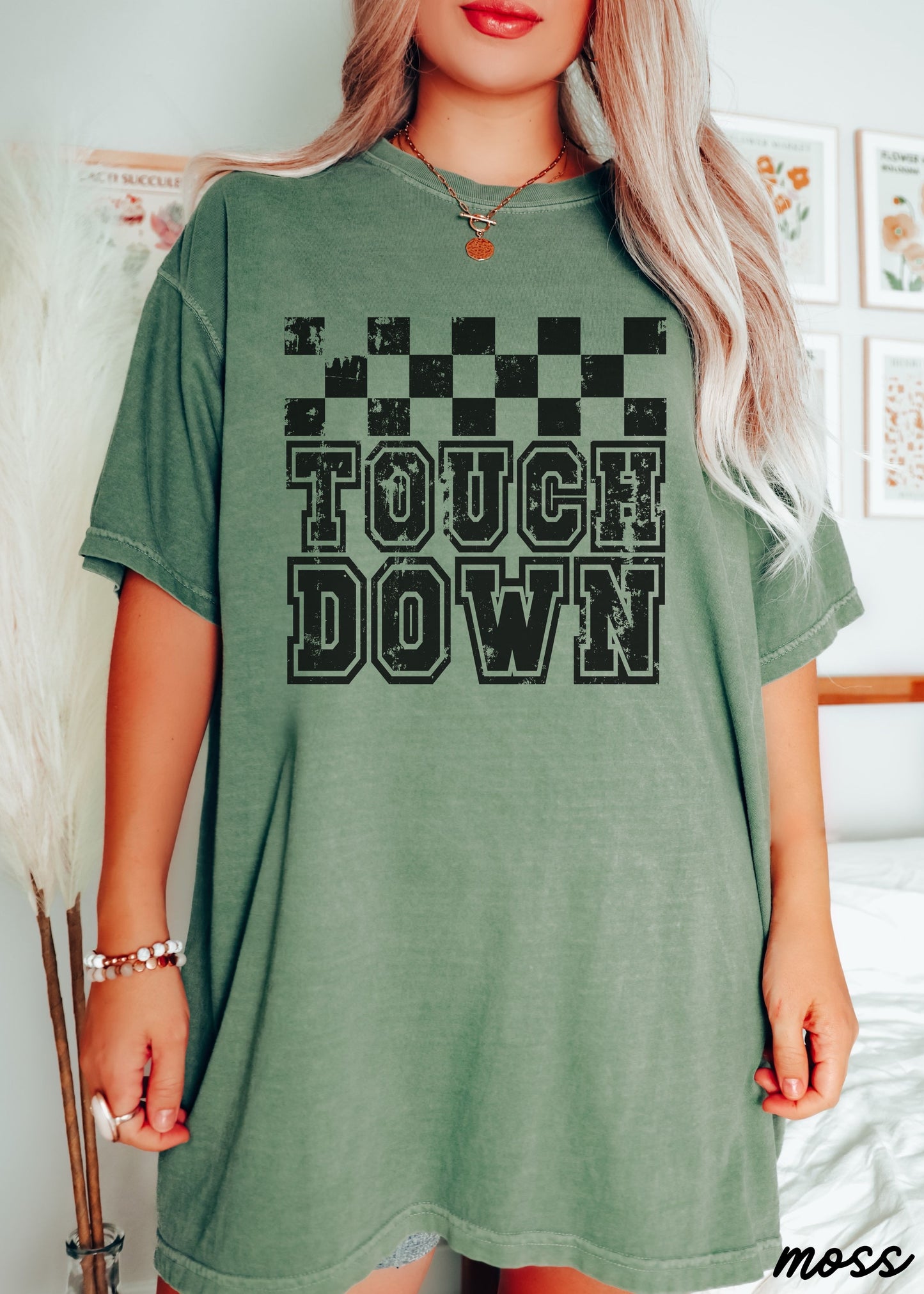 Touch Down Checkered Tee *13 Colors (S-3X)
