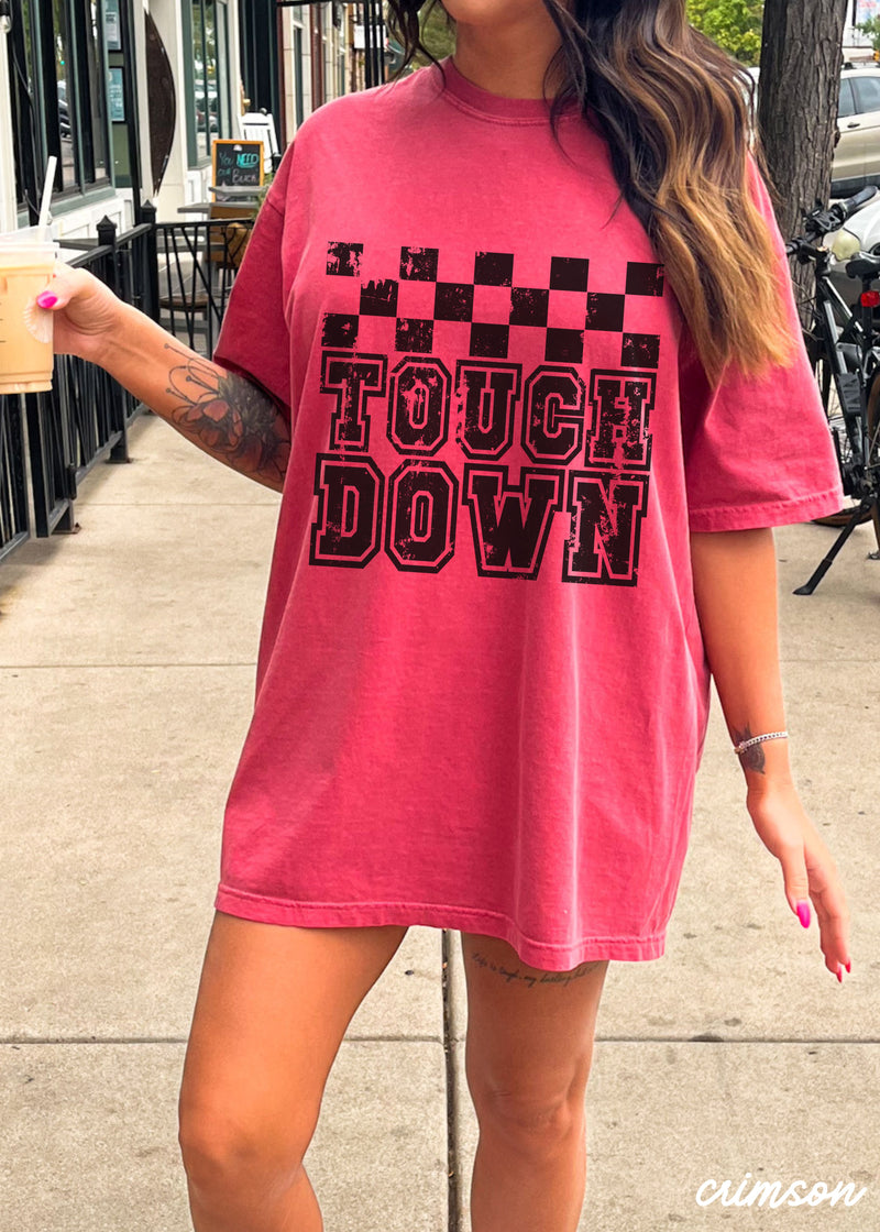 Pre-Order: Touch Down Checkered Tee *13 Colors (S-3X)